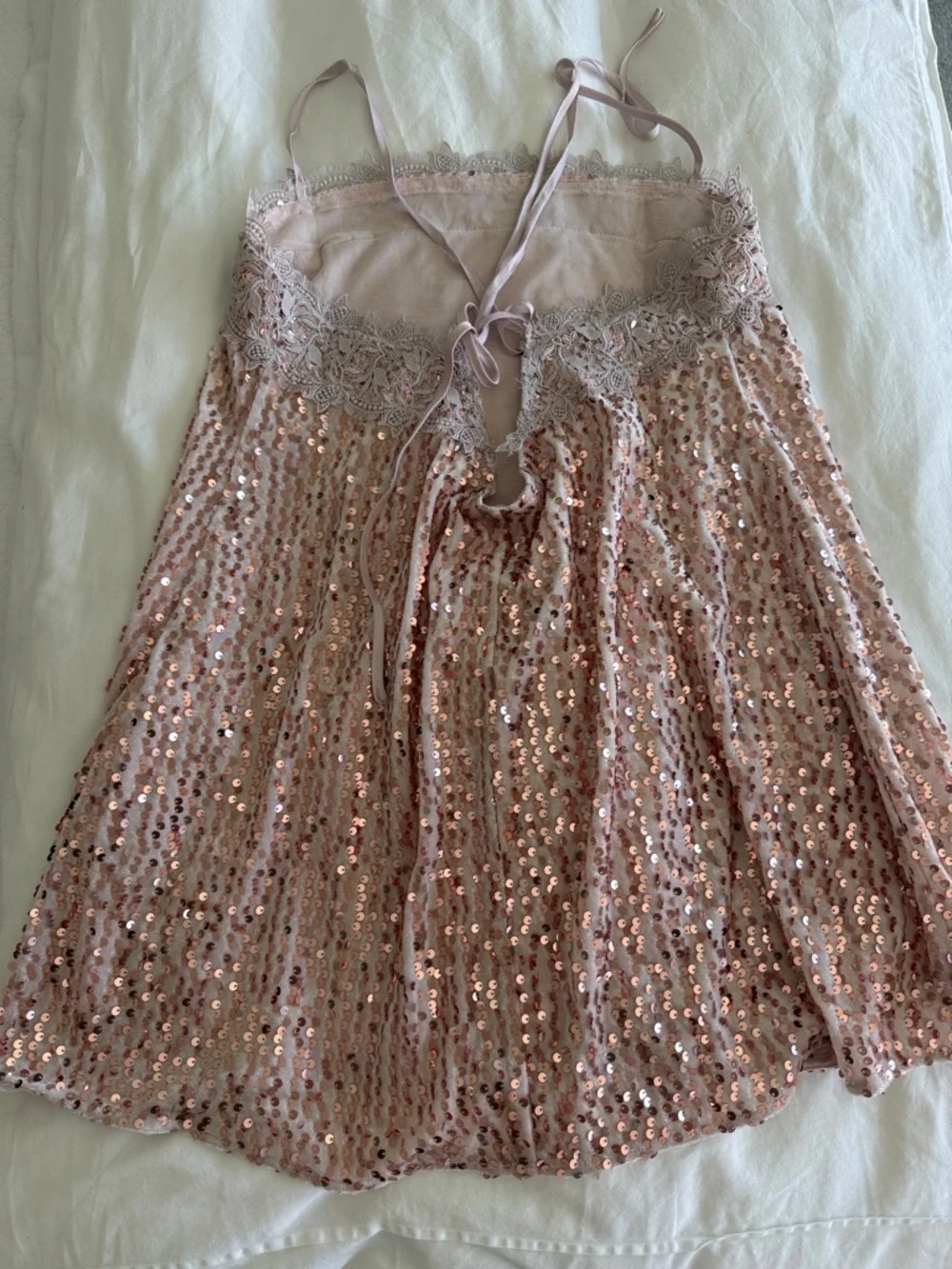 Free People Intimately Rose Gold Sequin Mini Dress - Picture 2 of 3